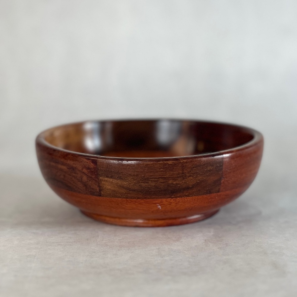 Vintage Wooden Bowl – 2” Tall x 6” Diameter, Rustic Home Decor